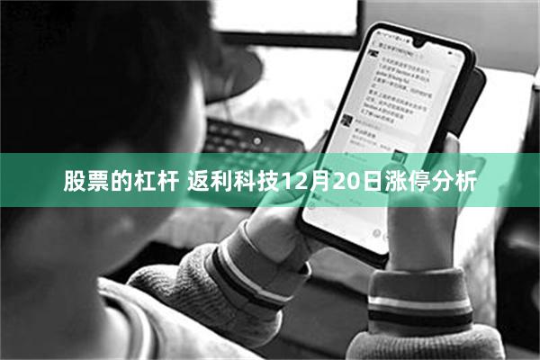 股票的杠杆 返利科技12月20日涨停分析